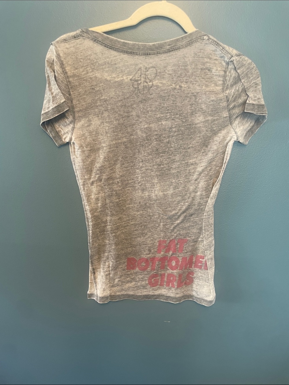 Chaser Gray Queen V-Neck Tee with Graphic Biker Girl - Picture 2 of 3